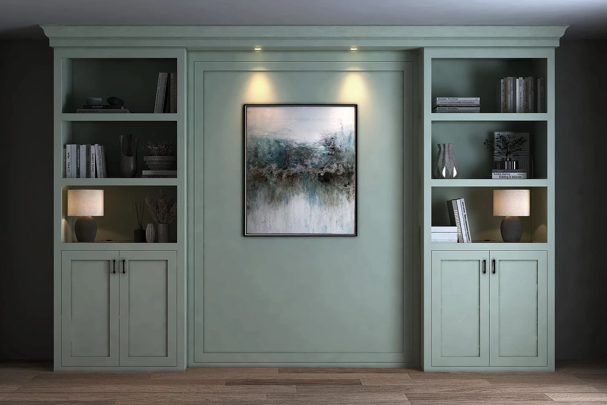 Custom Media Wall, Cabinetry project by M.ALABBAR, Suwanee GA