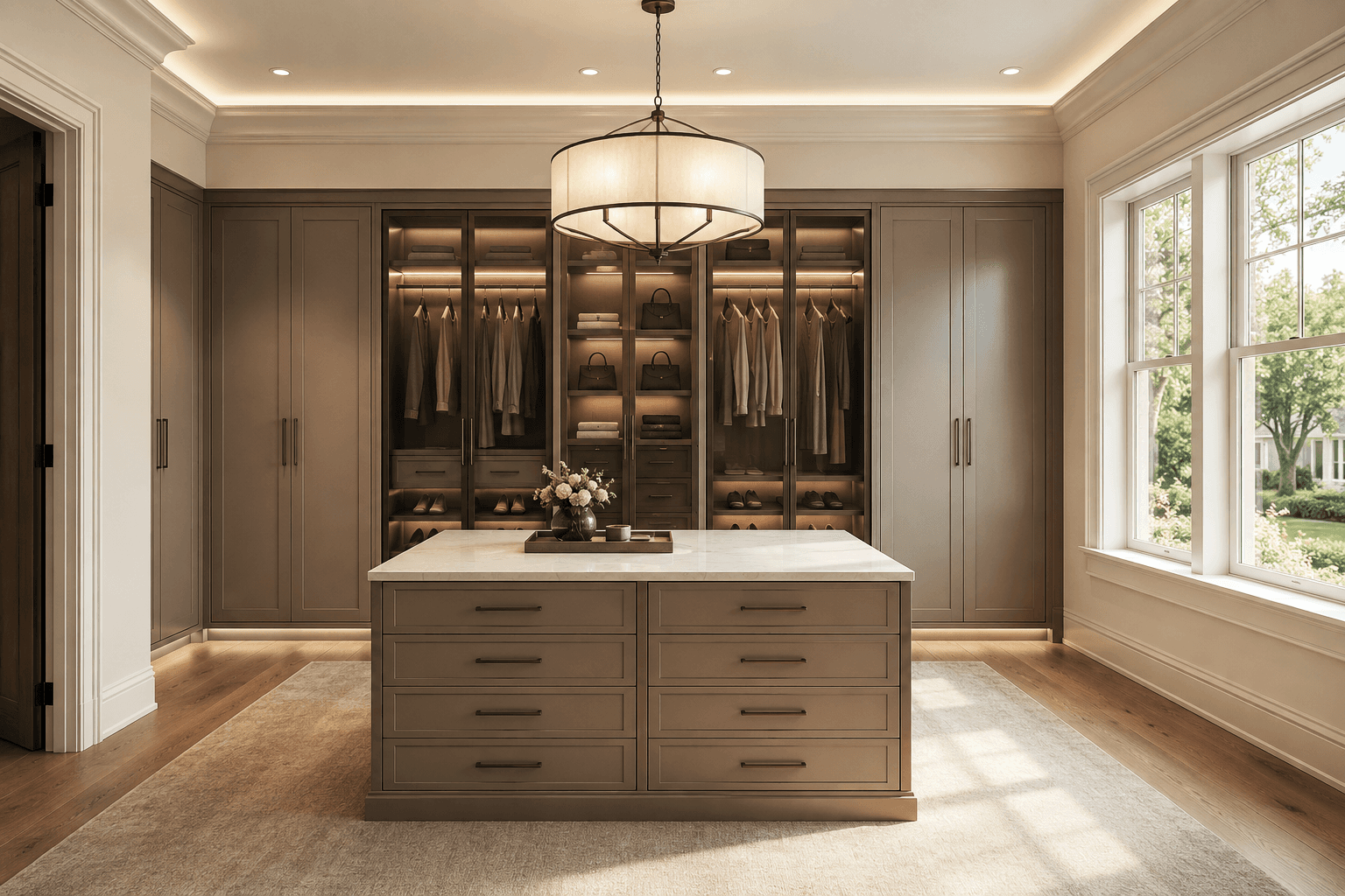 Custom walk-in closet and cabinetry by M.ALABBAR for developer partners