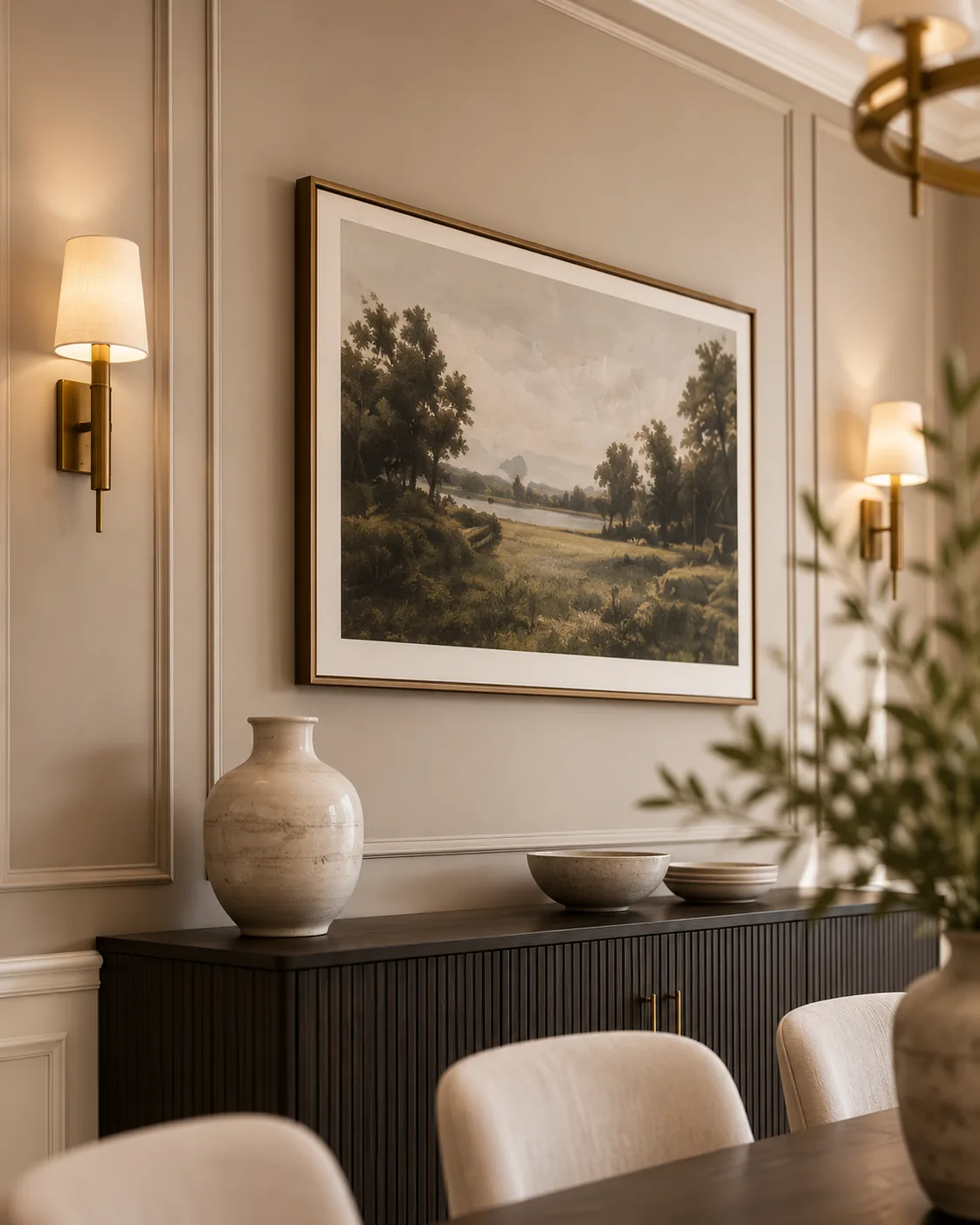 M.ALABBAR interior architecture, dining room styled with curated wall art